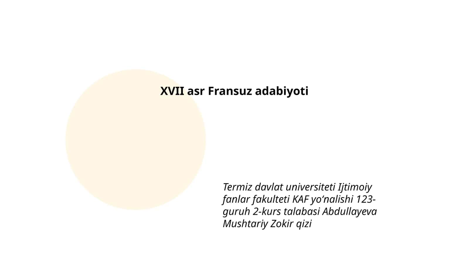 XVII asr Fransuz adabiyoti 1