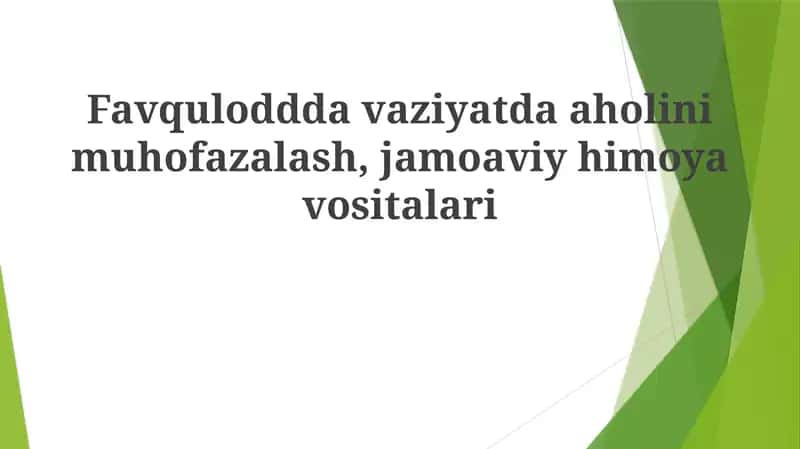 Favqulodda vaziyatlarga javob berish choralari 1