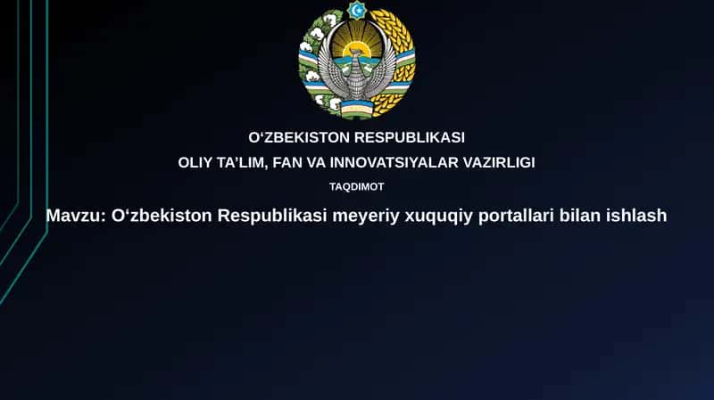 O'zbekiston Respublikasi huquqiy portallari 1