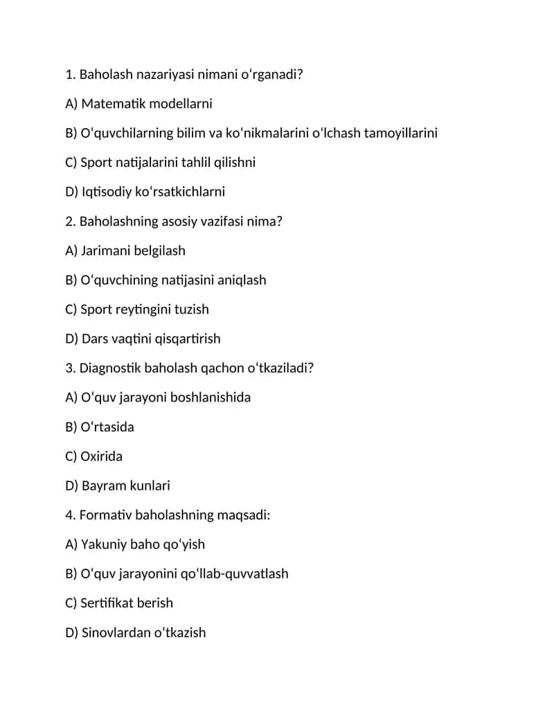 Baholash Nazariyasi 1