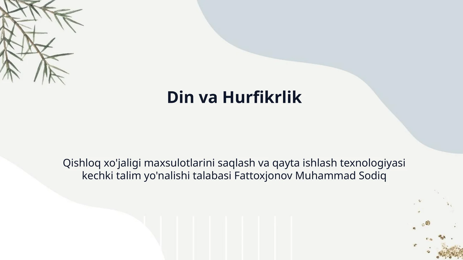 Din va Hurfikrlik 1