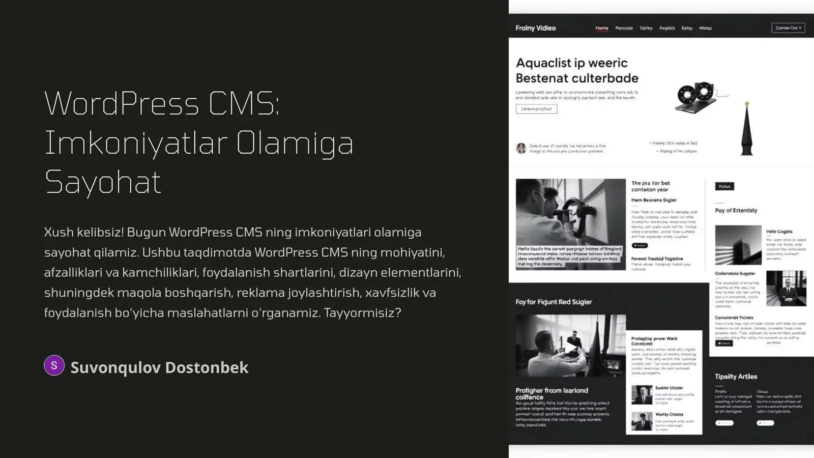 WordPress CMS: Imkoniyatlar Olamiga Sayohat 1