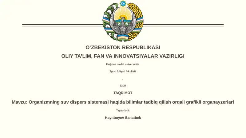 Organizmning suv dispers sistemasi 1