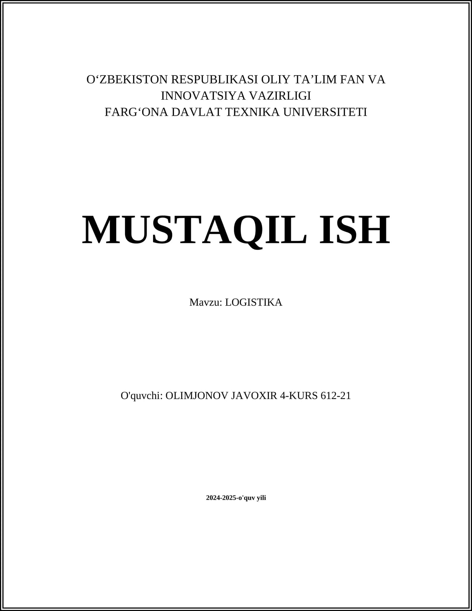 LOGISTIKA 1
