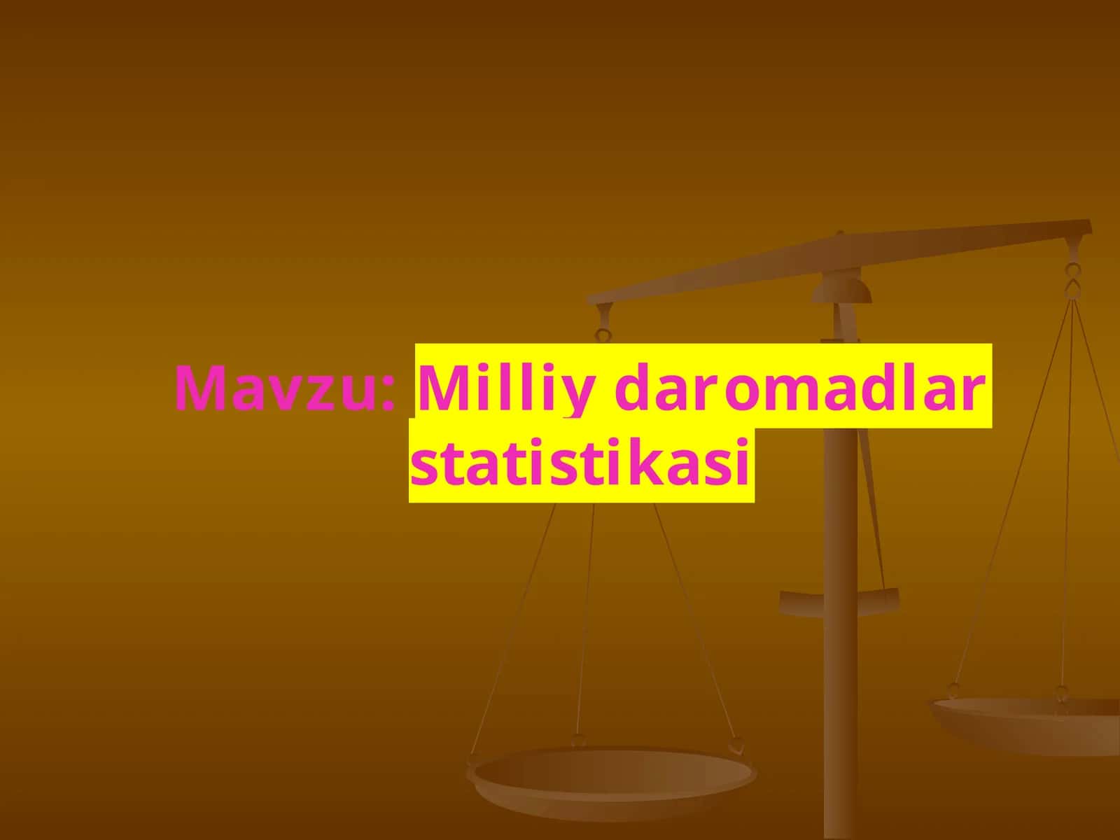 Milliy daromadlar statistikasi 1