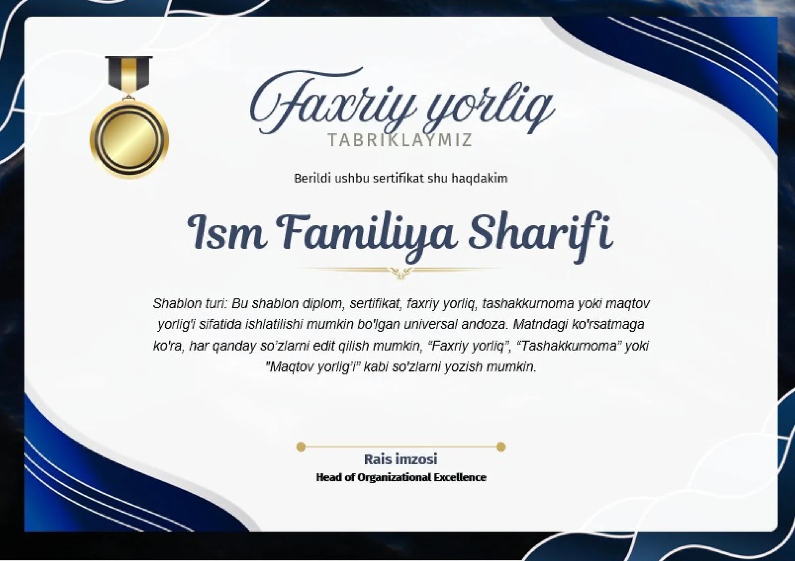 Faxriy yorliq 1