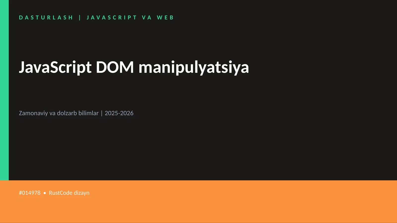 JavaScript DOM manipulyatsiya 1