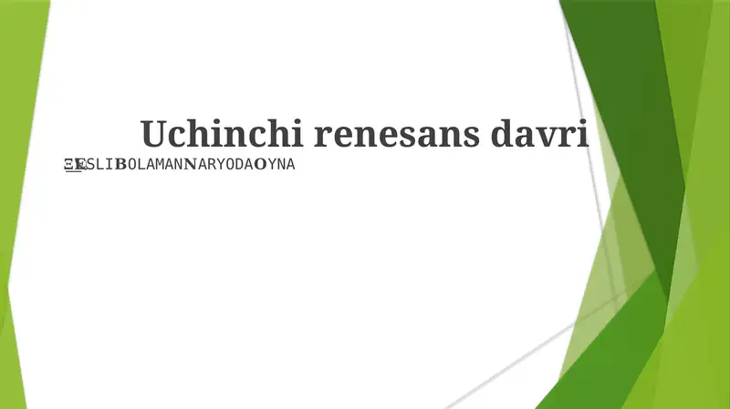 Uchinchi renesans davri 1