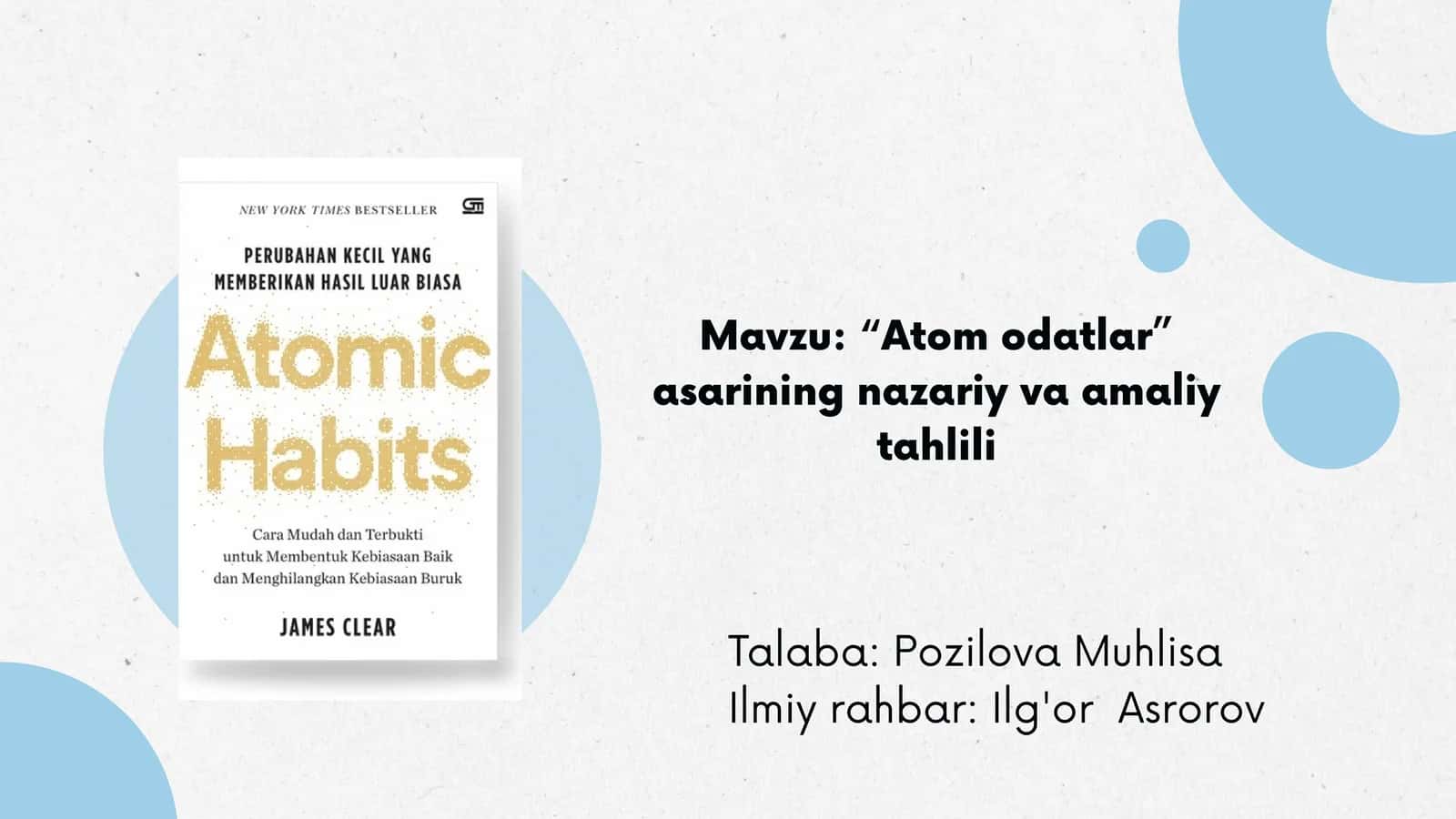 “Atom Odatlar” asarining nazariy va amaliy tahlili 1