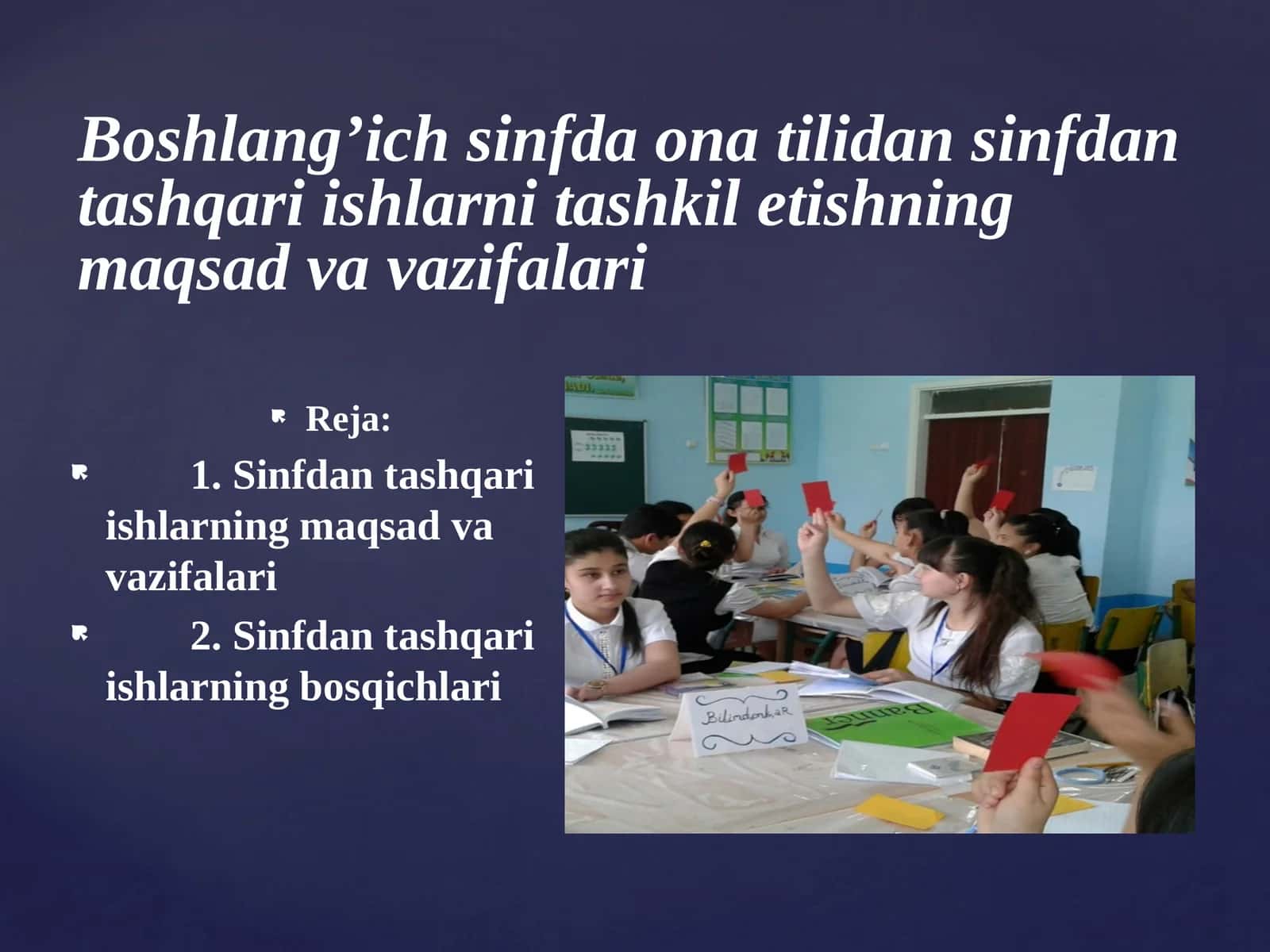 Sinfdan Tashqari Ishlarning Maqsadlari va Vazifalari 1