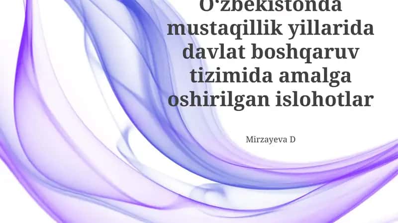 Davlat boshqaruv tizimi va islohotlar 1