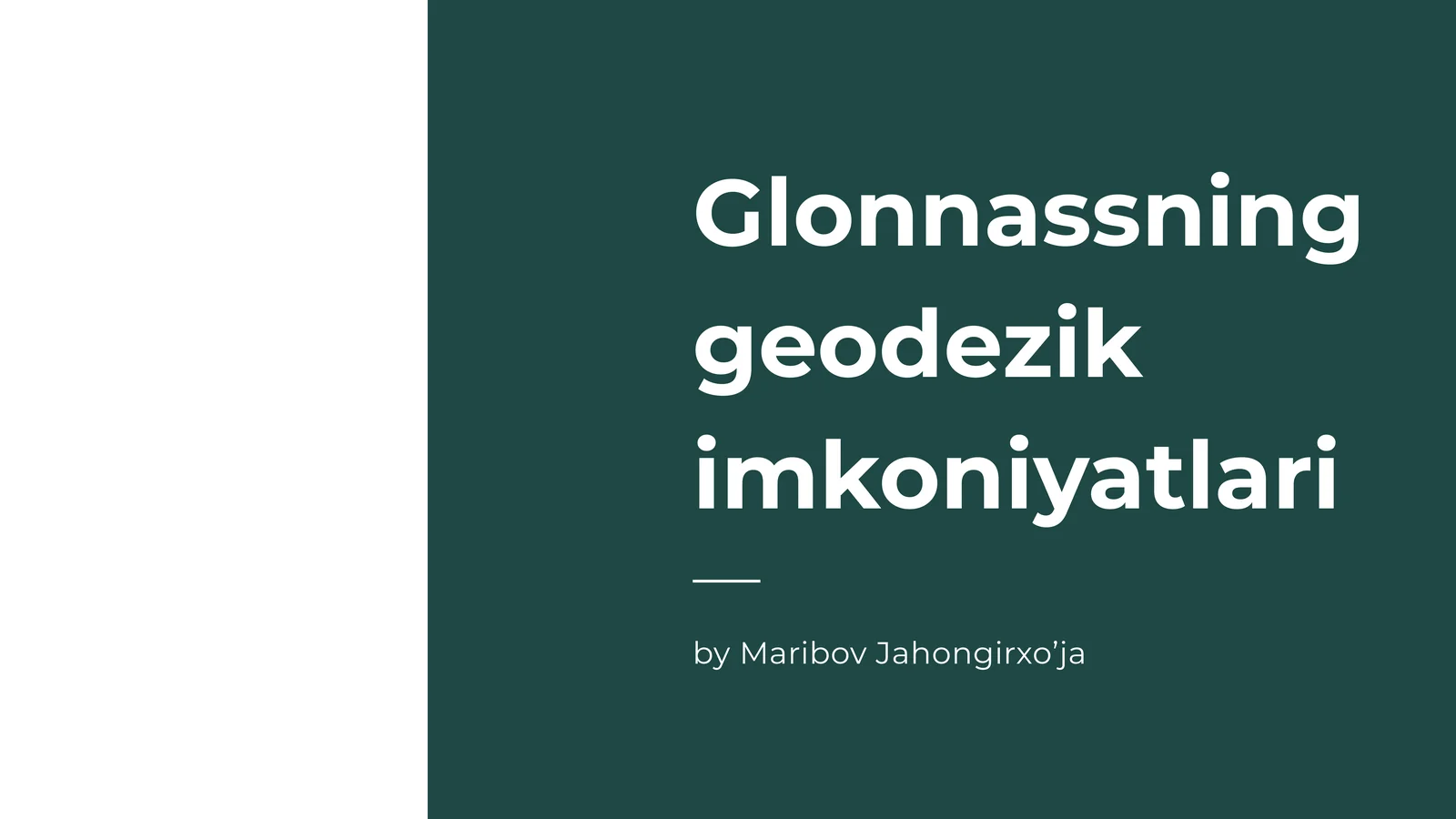 Glonnassning geodezik imkoniyatlari 1