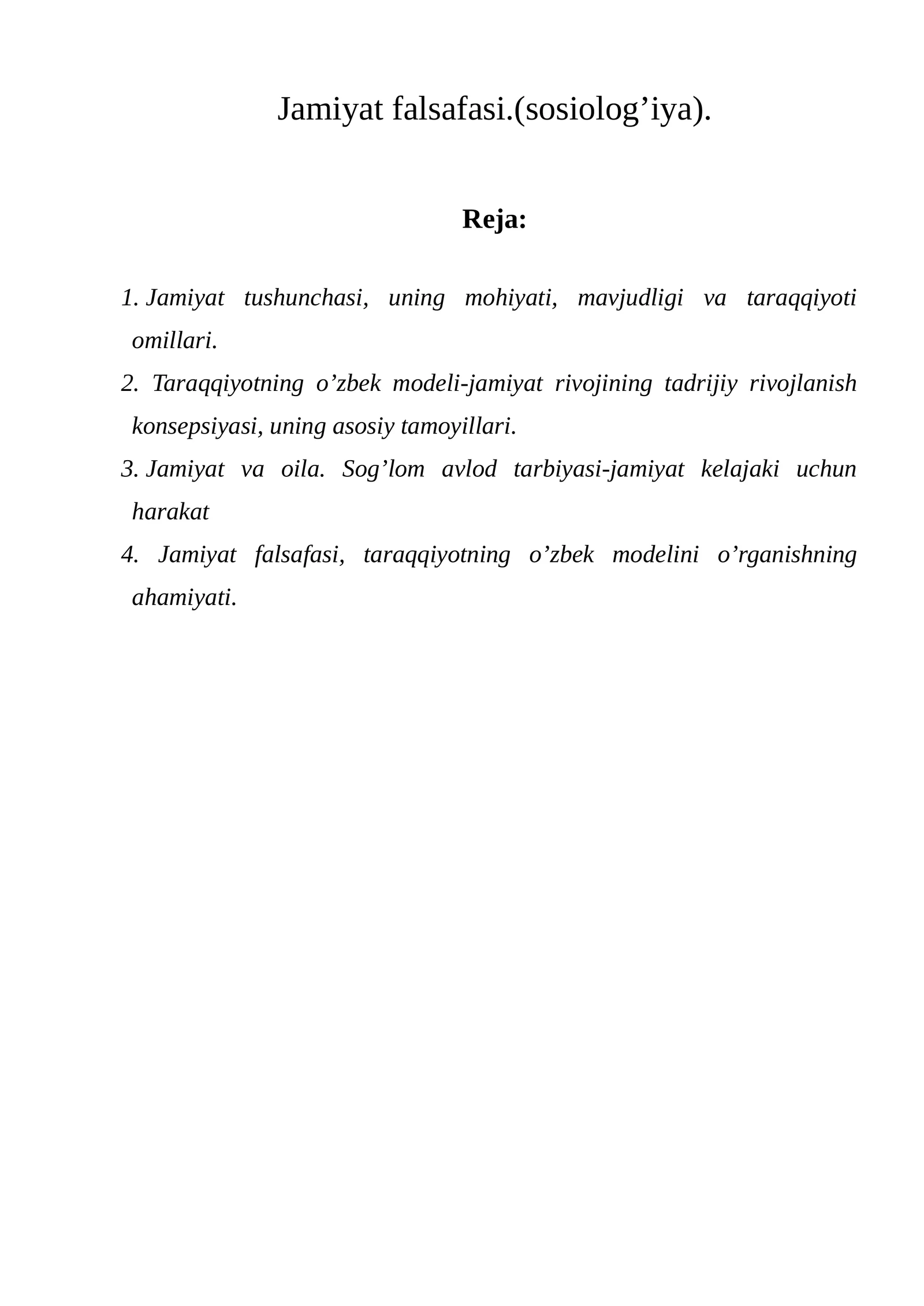 Jamiyat falsafasi.(sosiolog’iya) 1