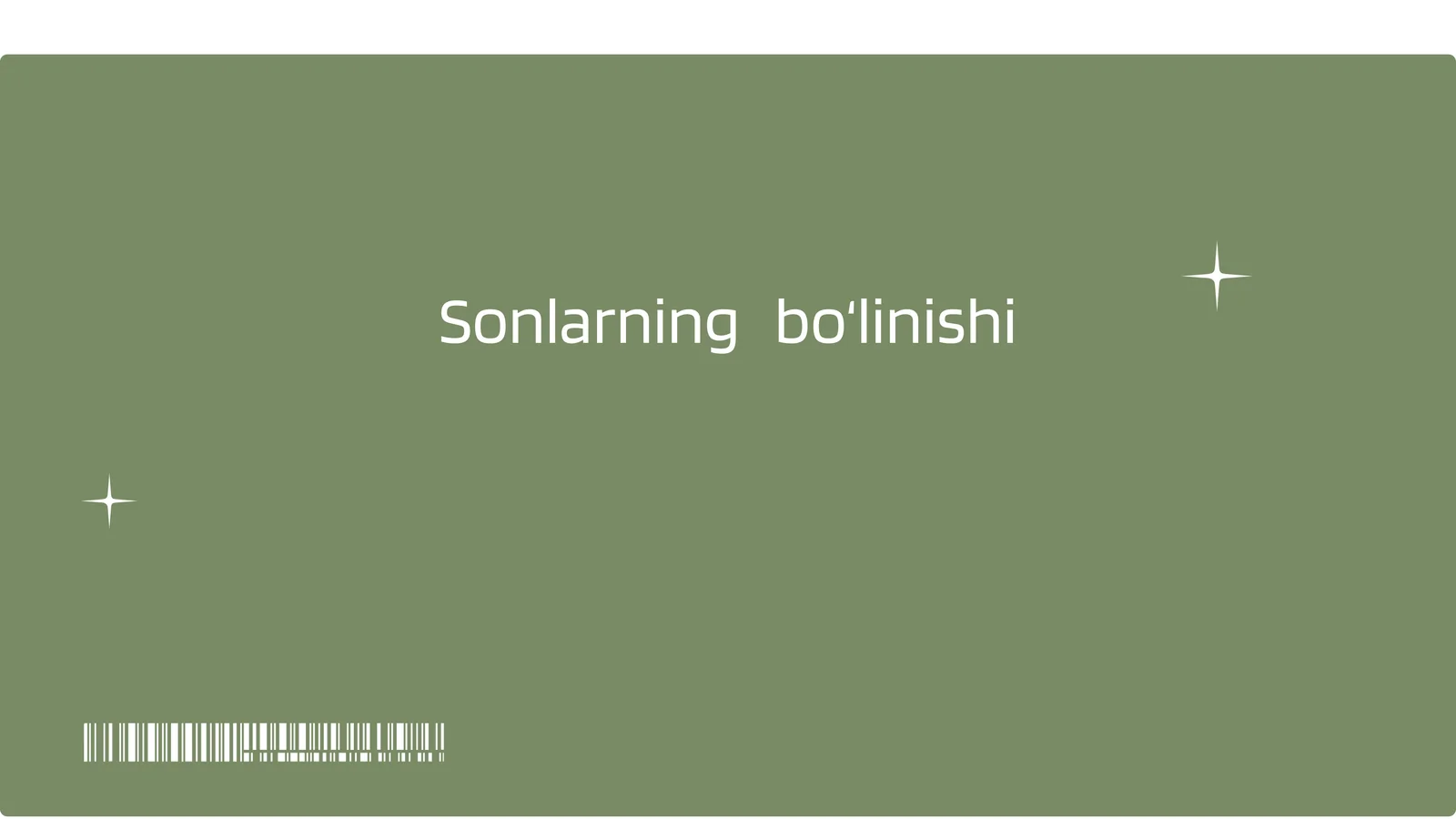 Sonlarning boʻlinishi 1