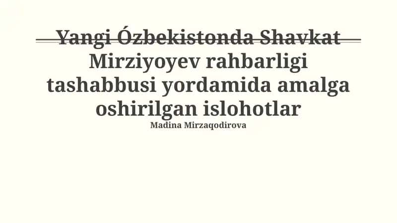 Maʼmuriy islohotlar konsepsiyasi 1