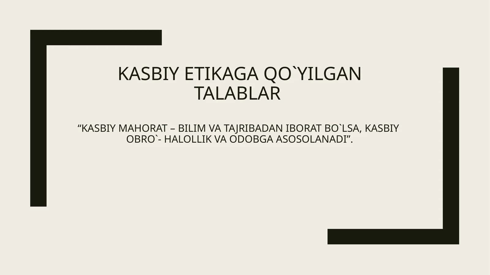 Kasbiyetika 1