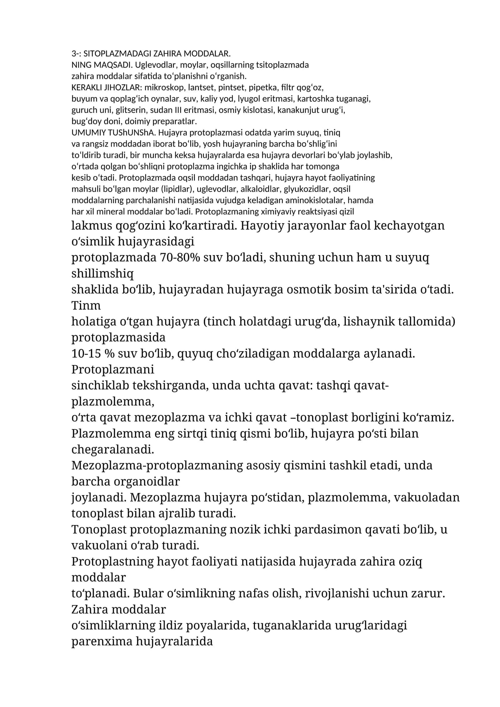 SITOPLAZMADAGI ZAHIRA MODDALAR 1