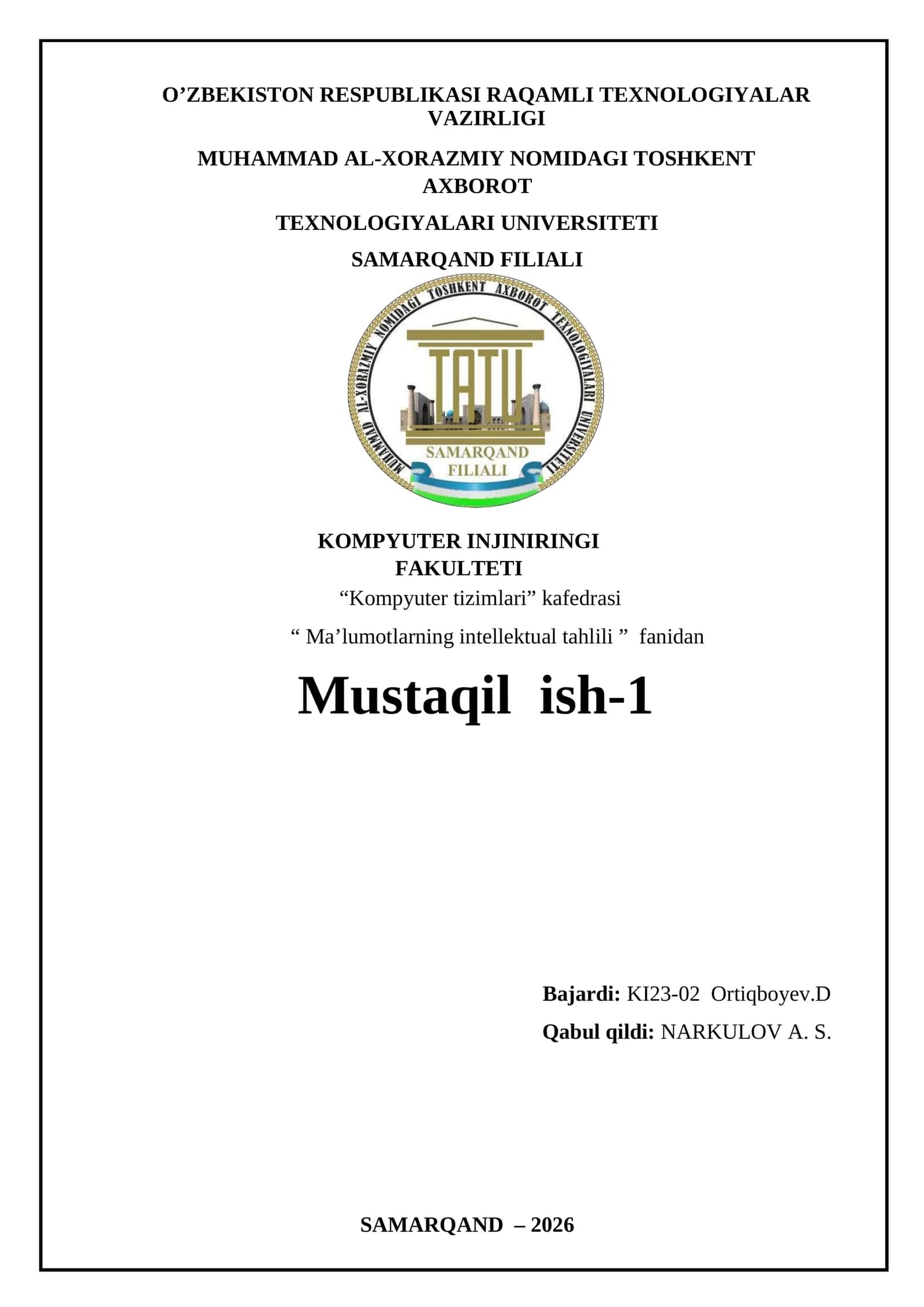 Amaliy ekspert tizimlar 1