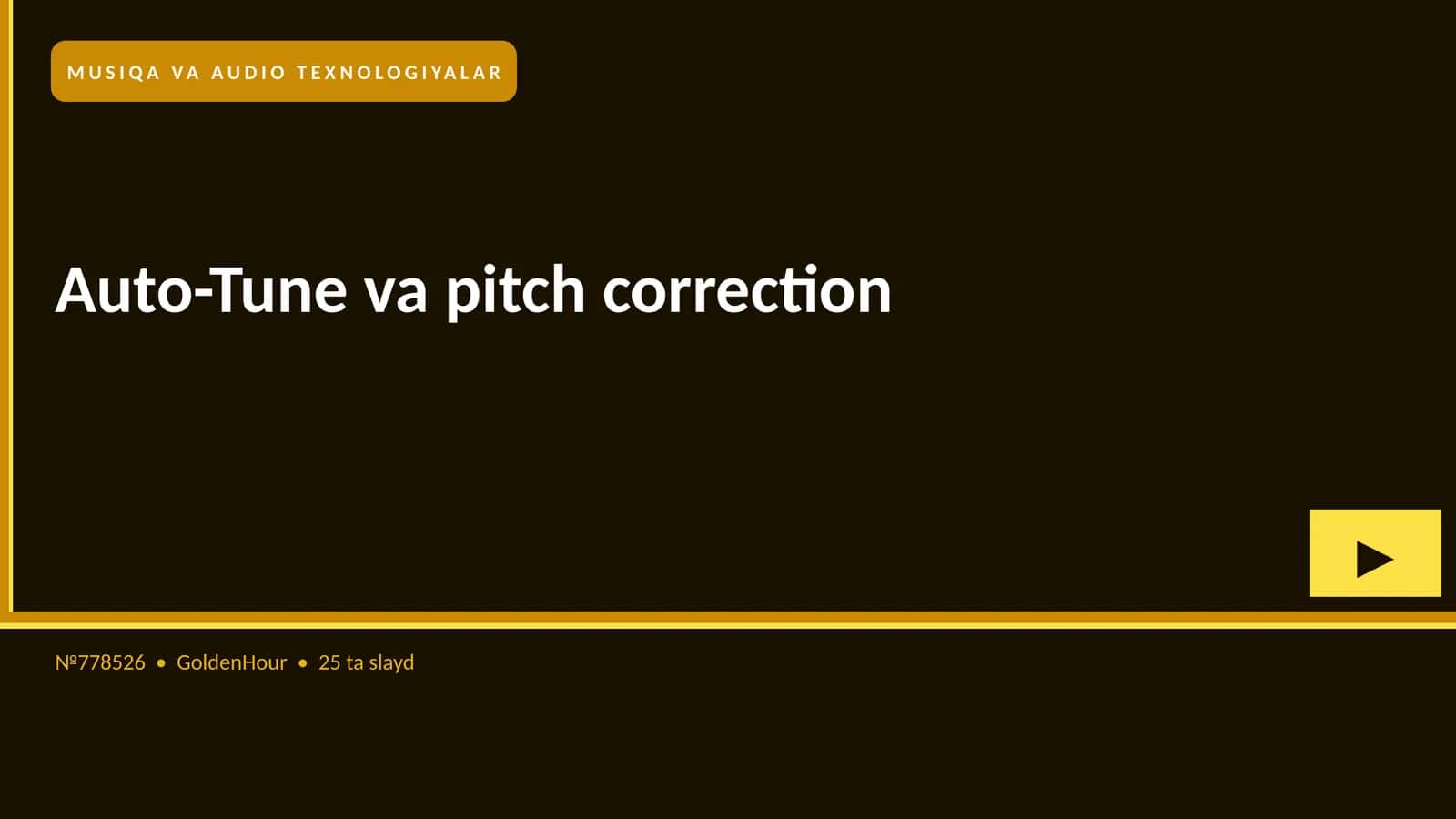 MUSIQA VA AUDIO TEXNOLOGIYALAR 1
