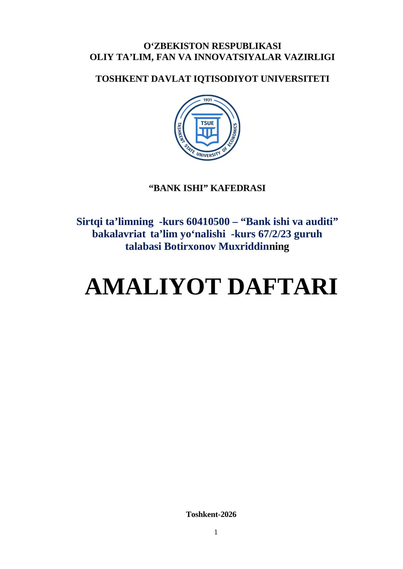 “Xalq banki” AJ Jizzax viloyati Arnasoy tumani filiali. 1
