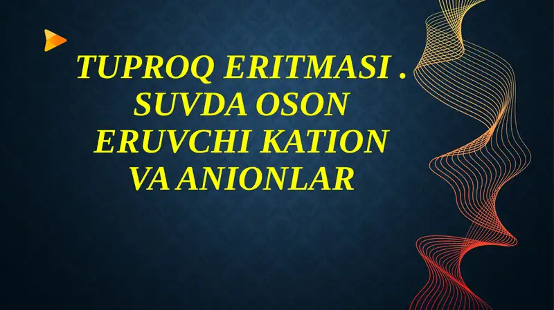 Suvda osoneruvchikation va anionlar 1
