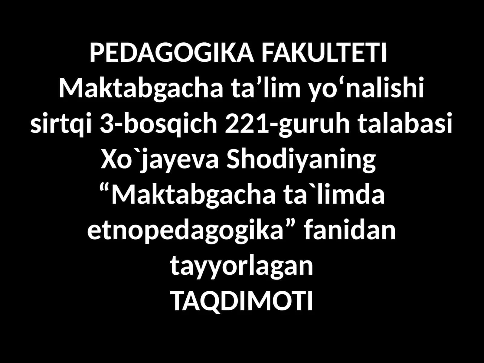 Milliy xalq o`yinlaridan na`munalar keltirib ularning ta`limiy-tarbiyaviy g`oyasini ochib bering 1