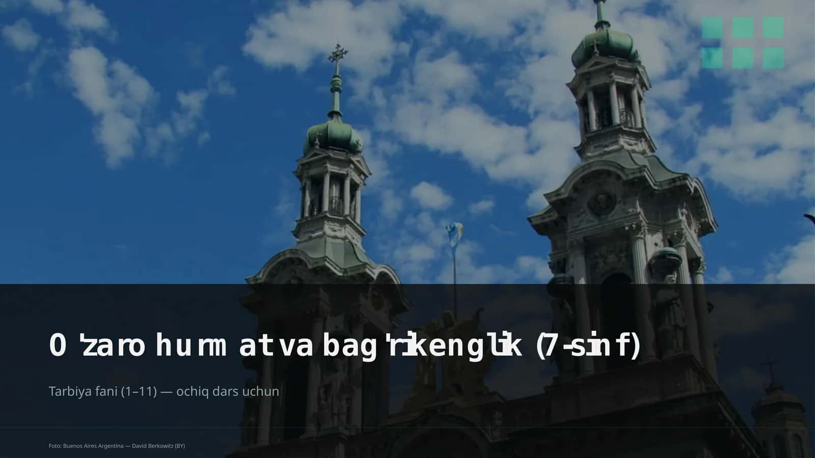O'zaro hurmat va bag'rikenglik (7-sinf) 1