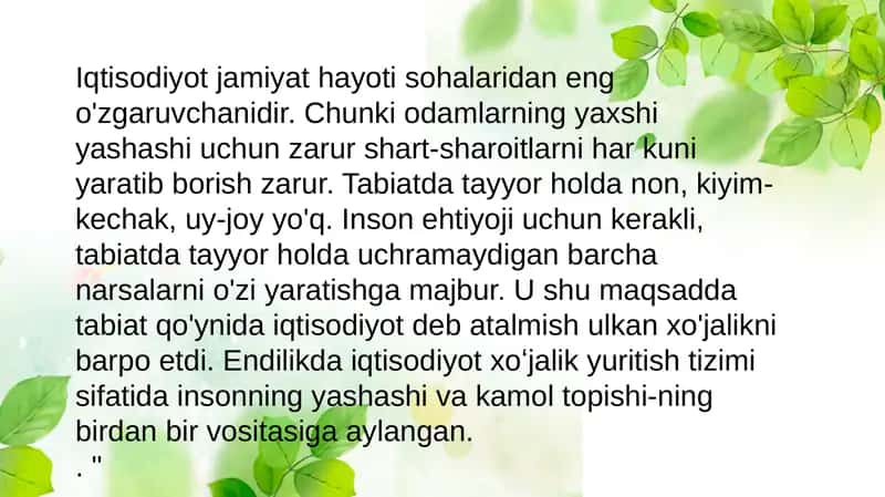 Iqtisodiyot haqida 1