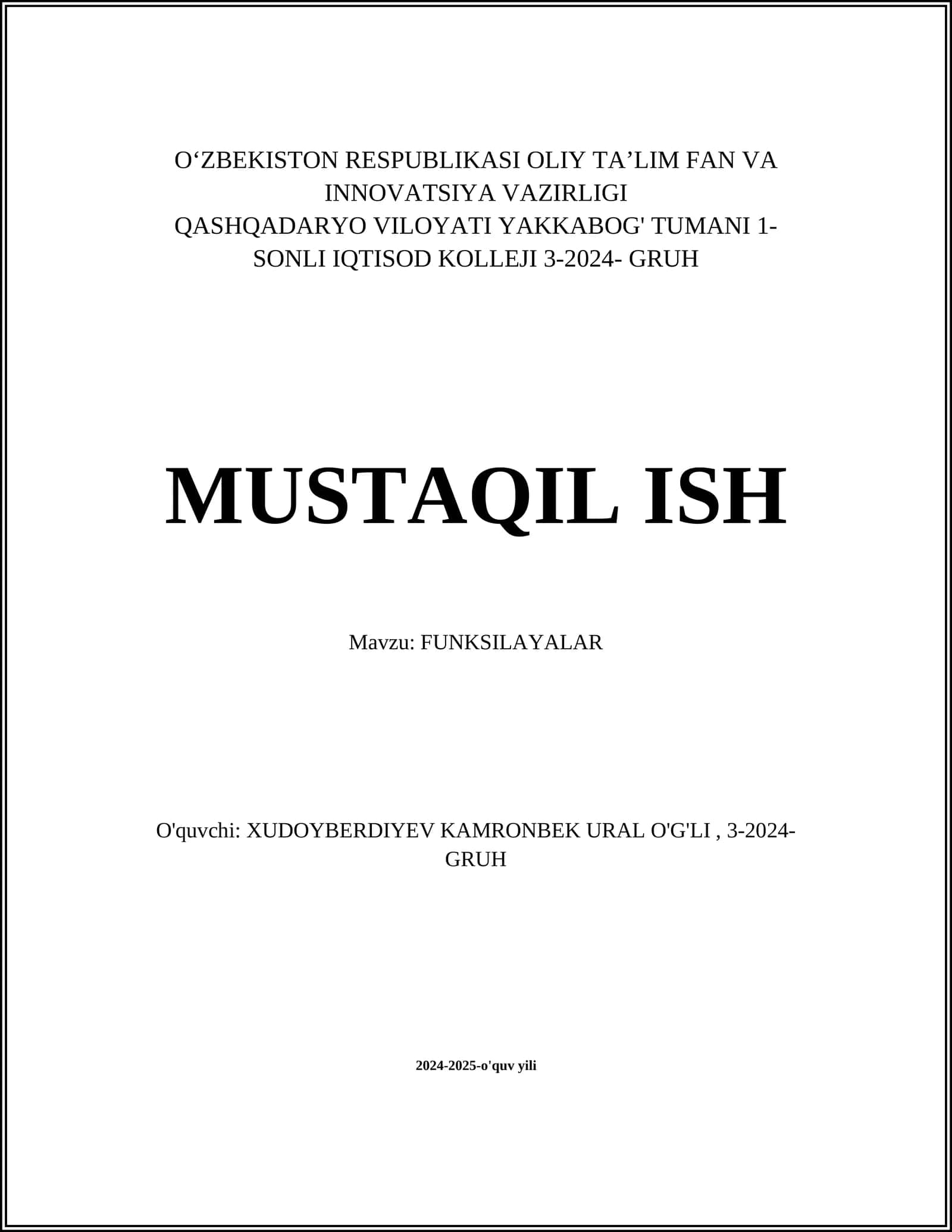 FUNKSILAYALAR 1