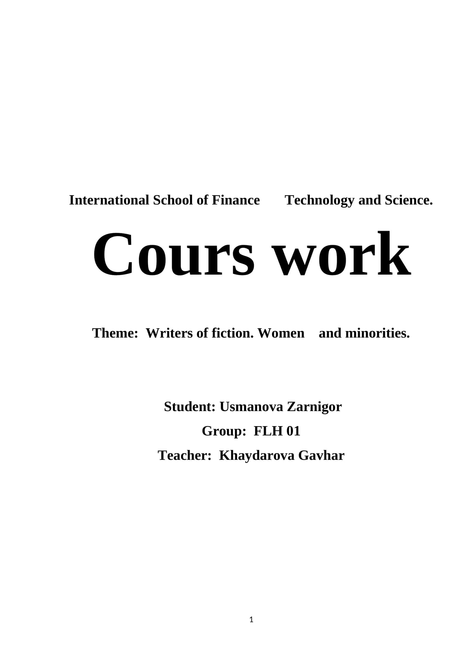 Cours work 1