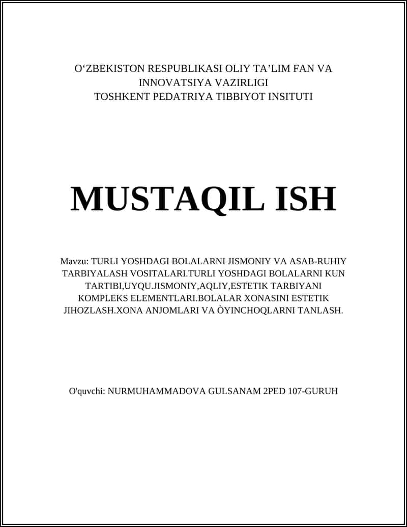 TURLI YOSHDAGI BOLALARNI JISMONIY VA ASAB-RUHIY TARBIYALASH VOSITALARI 1