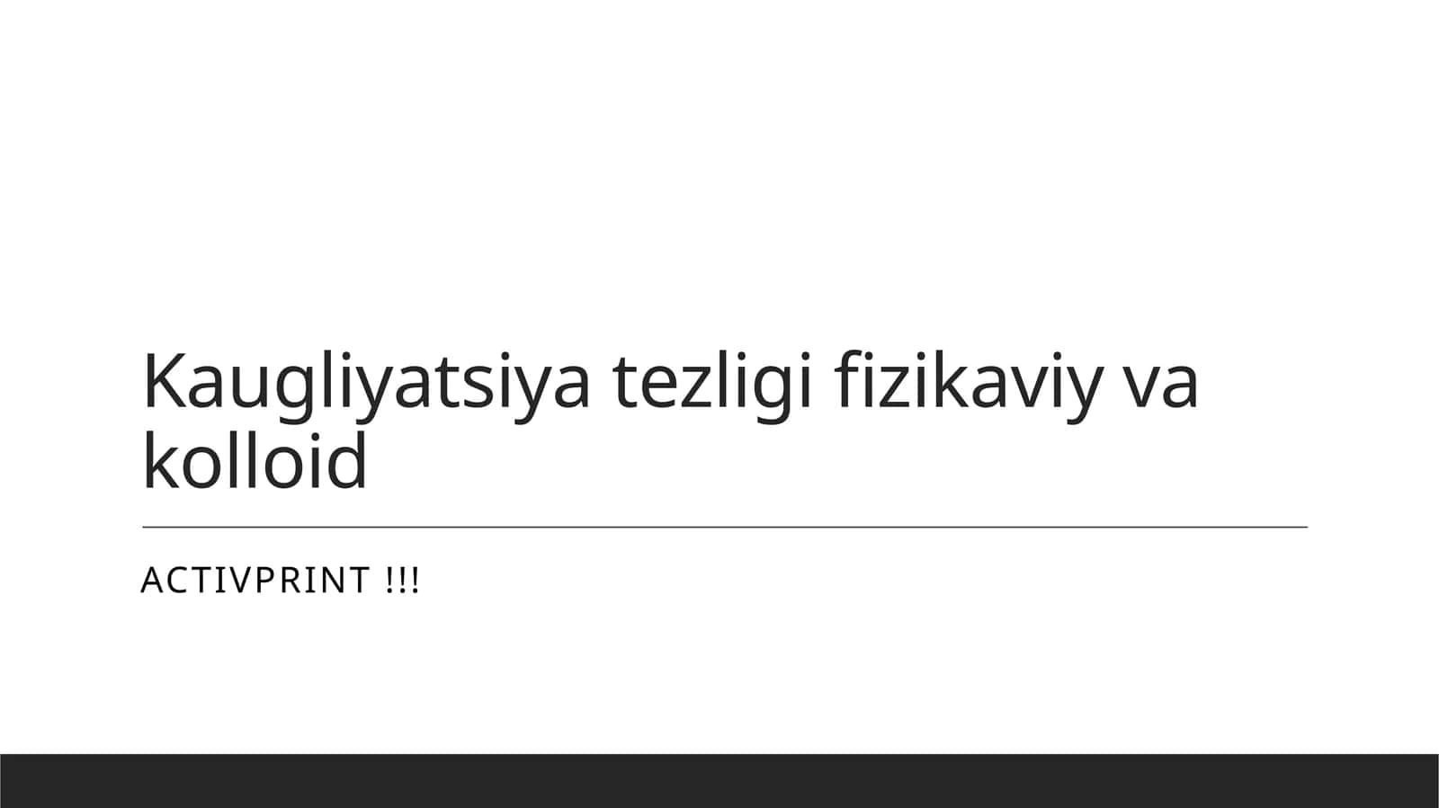 Kaugliyatsiya jarayonining fizikaviy va kolloid tizimlardagi mexanizmlari 1