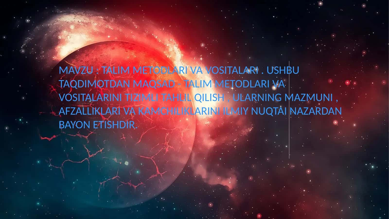 TALIM METODLARI VA VOSITALARI 1
