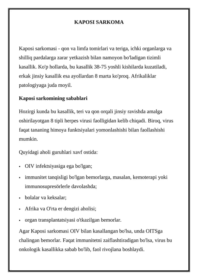 Kaposi sarkomasi 1