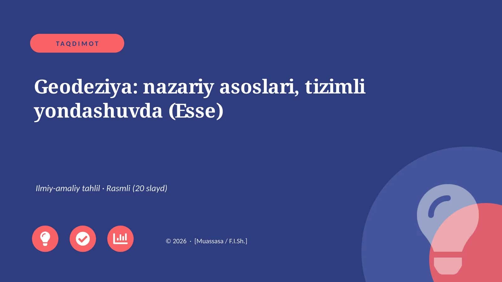 Geodeziya: nazariy asoslari, tizimli yondashuvda (Esse) 1