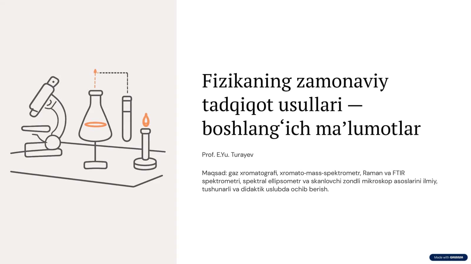 Fizikaning zamonaviy tadqiqot usullari — boshlang‘ich ma’lumotlar 1