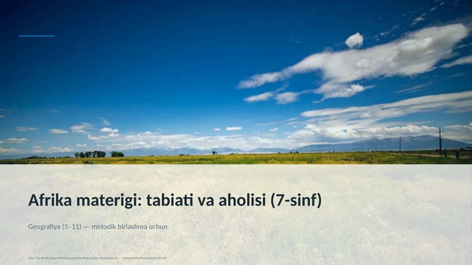 Afrika materigi: tabiati va aholisi (7-sinf) 1