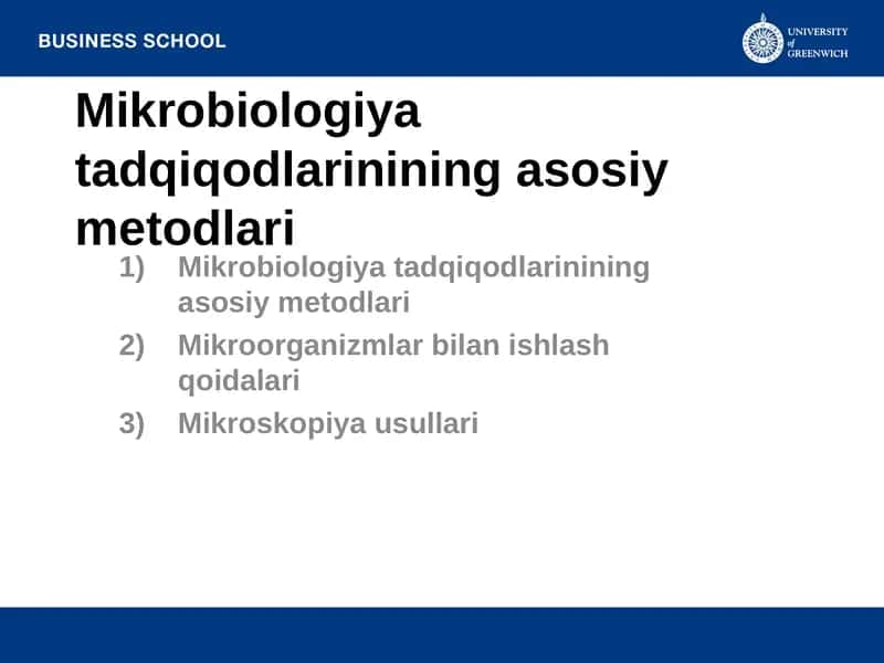 Mikrobiologiya tadqiqodlarinining asosiy metodlari 1