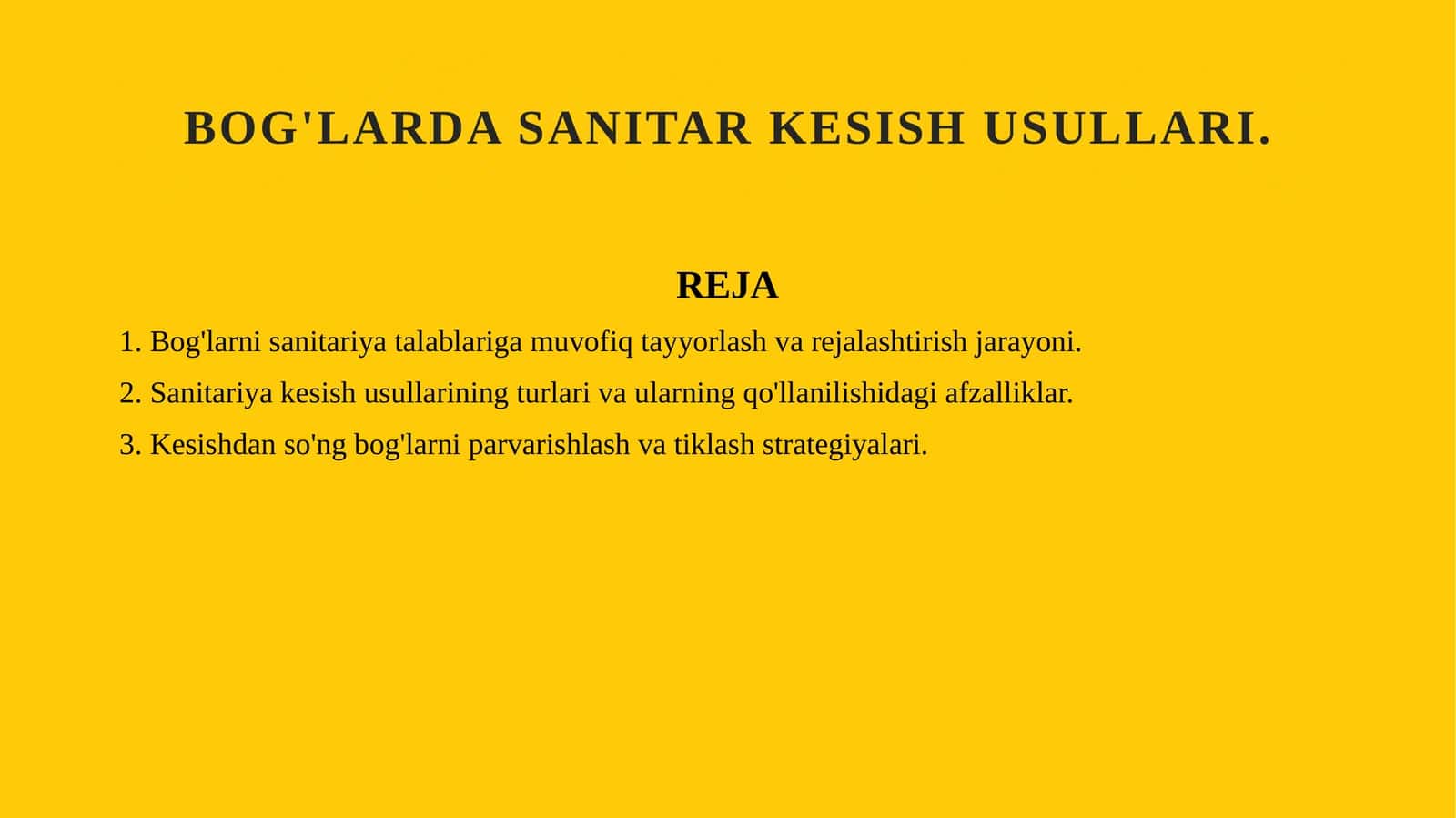 Bog'larda sanitar kesish usullari. 1