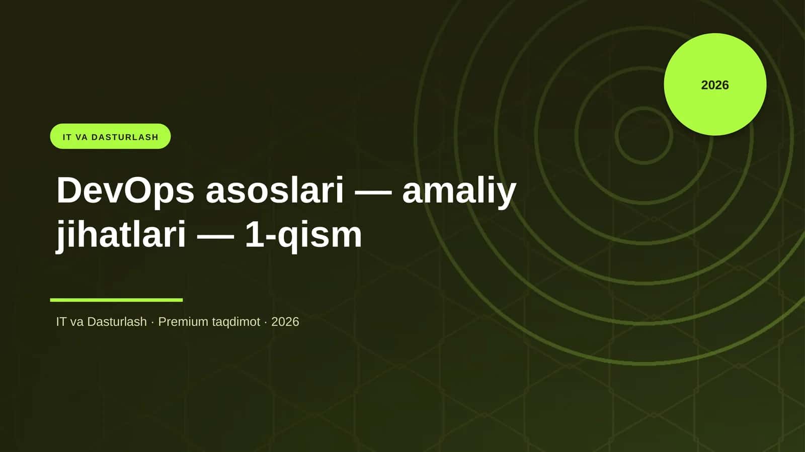 DevOps asoslari — amaliy jihatlari — 1-qism 1