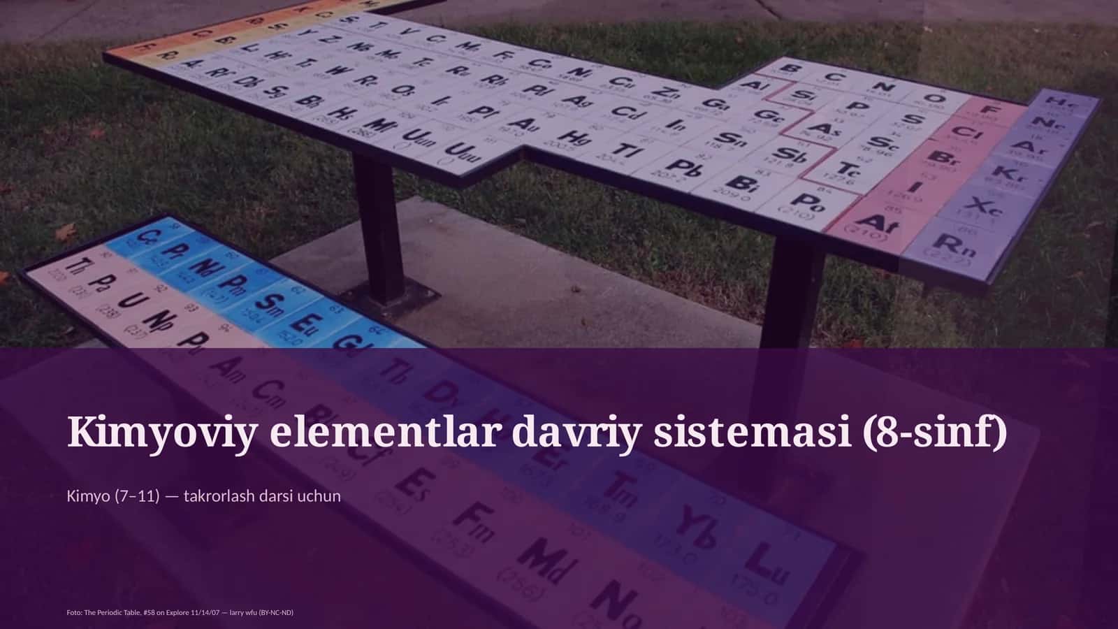 Kimyoviy elementlar davriy sistemasi (8-sinf) 1