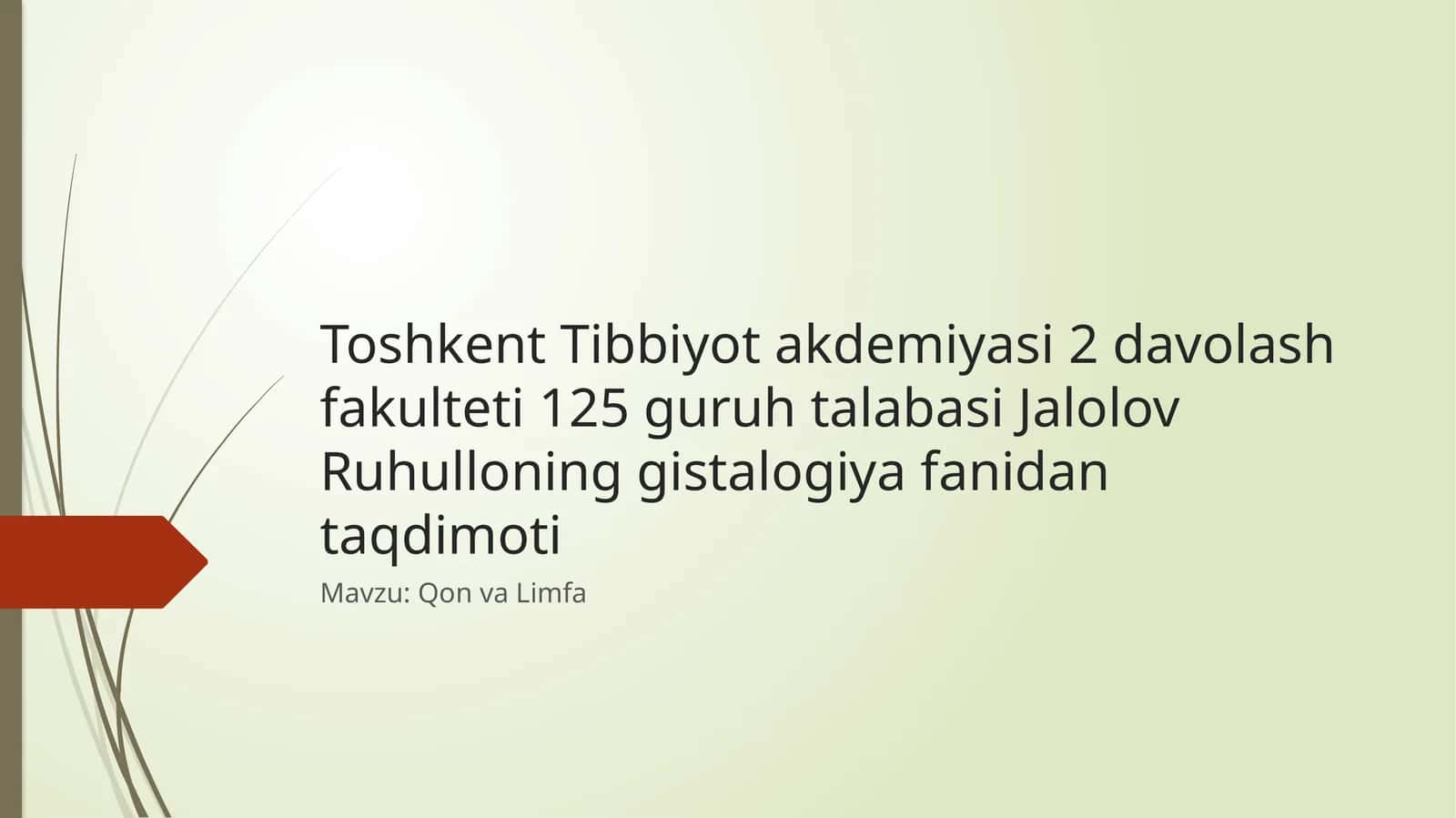 Qon va Limfa 1