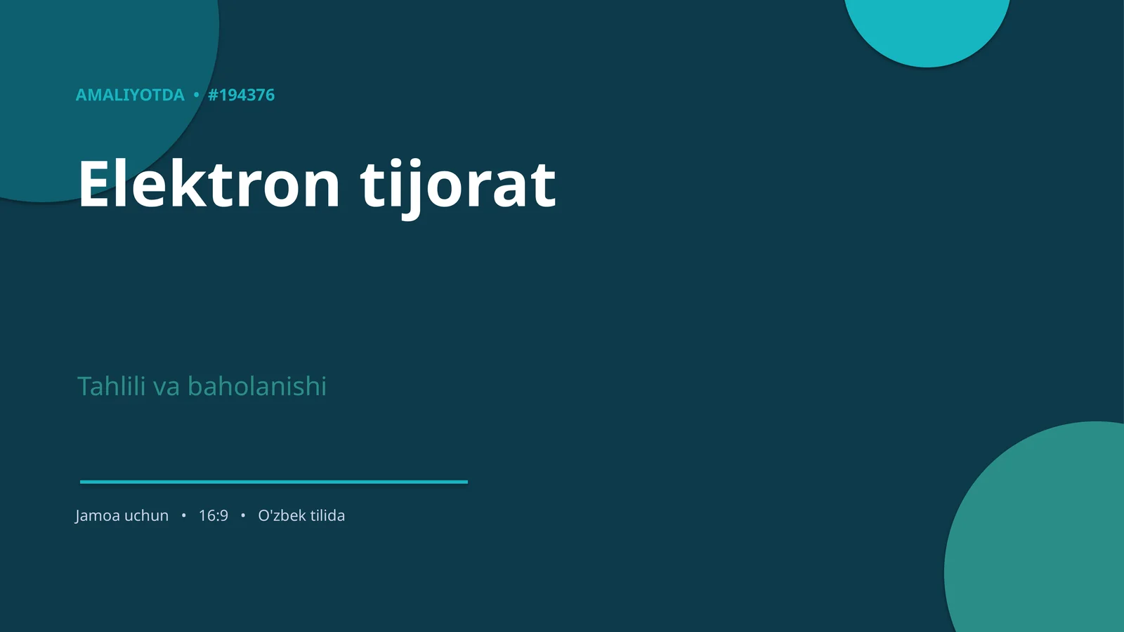 Elektron tijorat 1