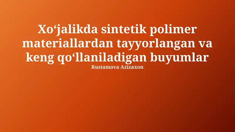 Sintetik Polimer Materiallar 1