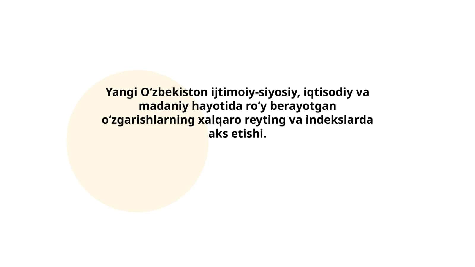 Yangi O‘zbekiston ijtimoiy-siyosiy, iqtisodiy va madaniy hayotida o‘zgarishlar 1