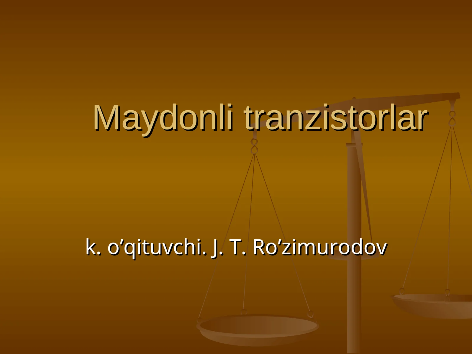 Maydonli tranzistorlar 1