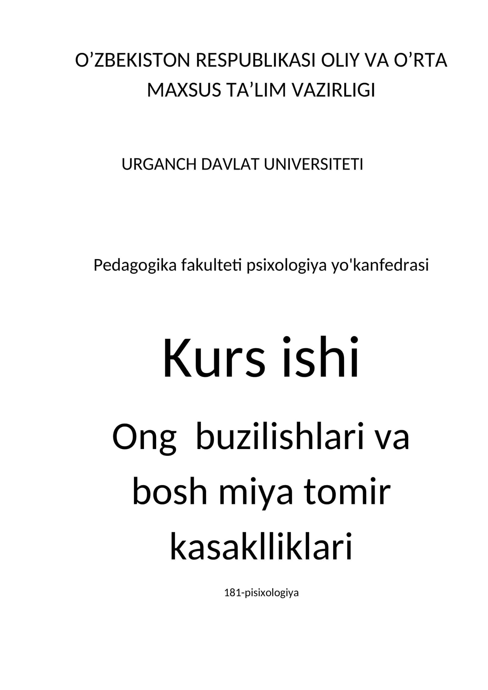 Ong buzilishlari va bosh miya tomir kasaklliklari 1