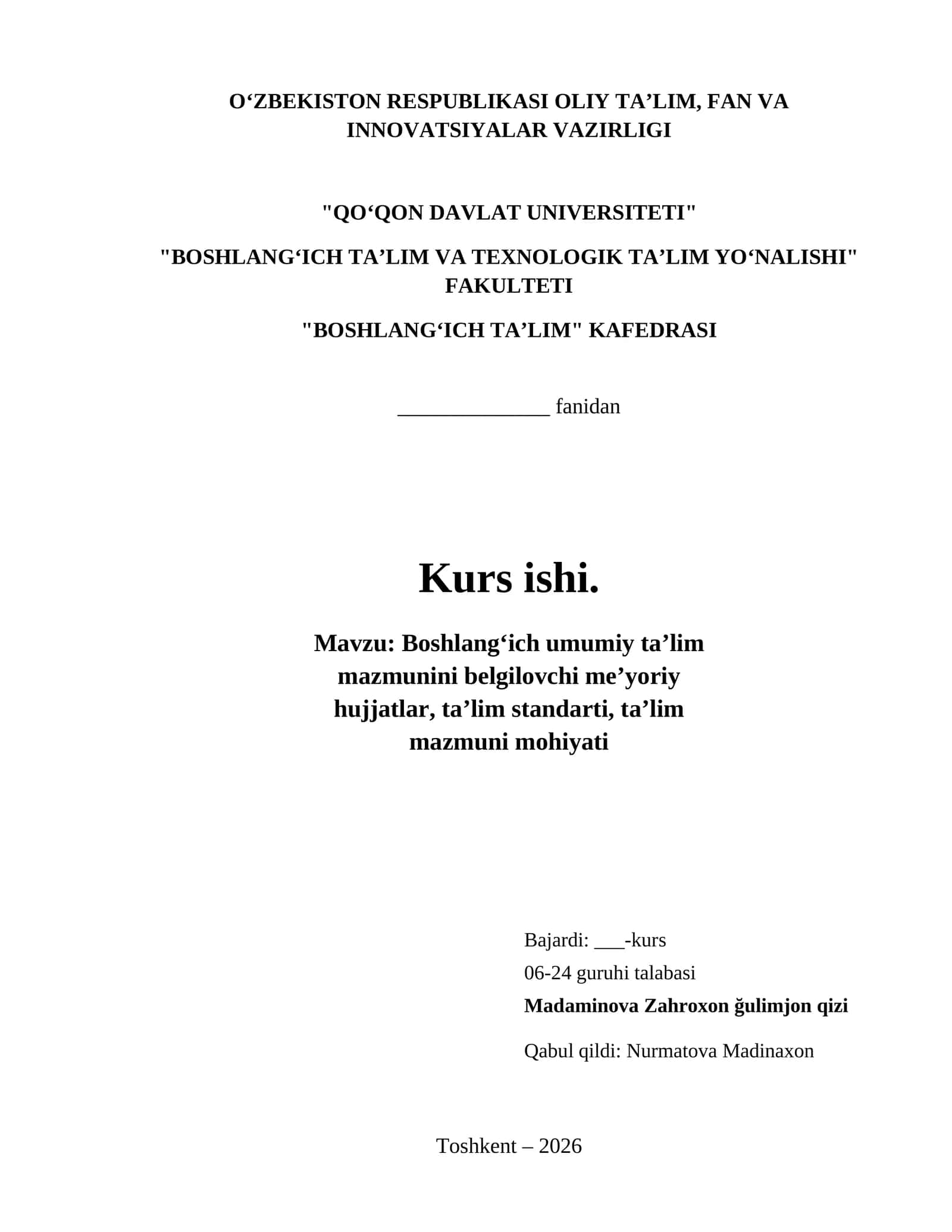 Boshlangʻich umumiy ta’lim 1