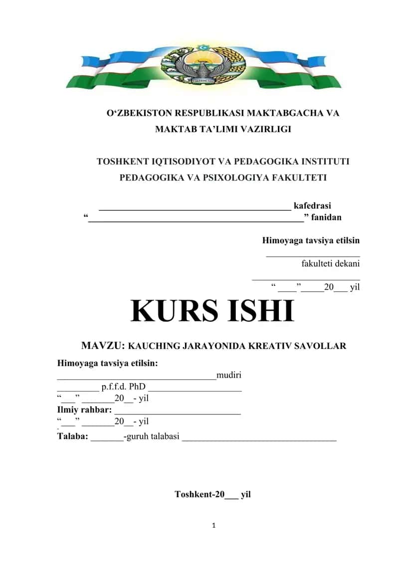 KAUCHING JARAYONIDA KREATIV SAVOLLAR 1