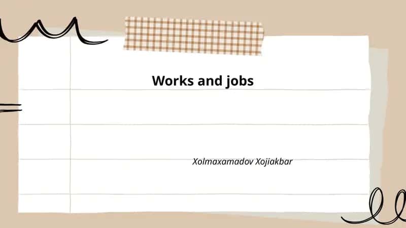 Ishlar va lavozimlar 1